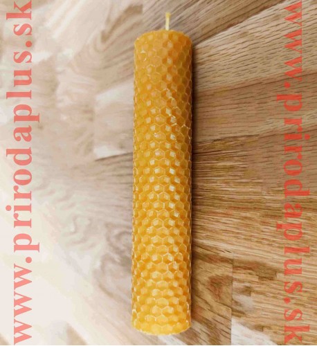 Včelí vosk -sviečka - ručne točená z medzistienky – 160x30 mm